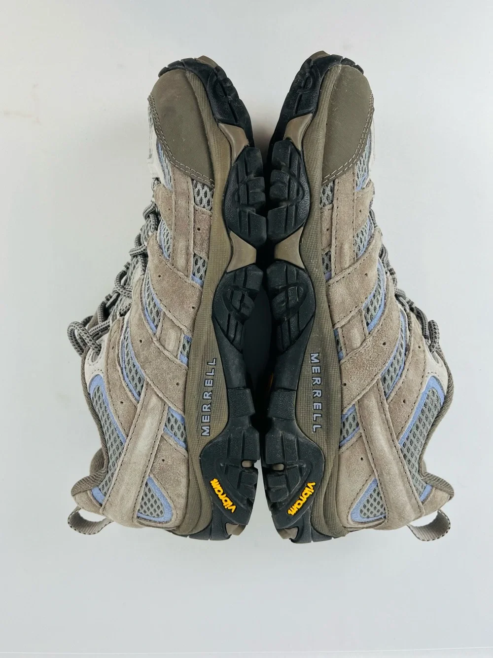 Merrell Women's Moab 2 Vibram Vent Hiking Shoes Falcon Gray and Blue Size 8.5
